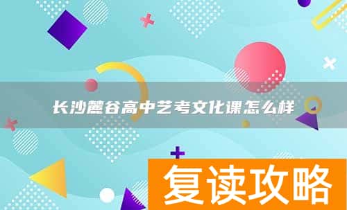 长沙麓谷高中艺考文化课怎么样